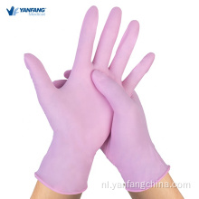 Wegwerp roze poedervrije niet-dust medische nitrilhandschoenen